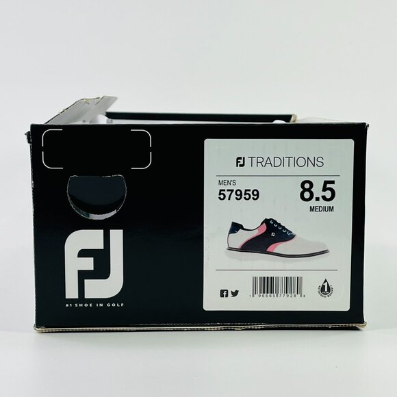FootJoy New Wave Traditions 'White Navy Pink' 57959 Golf Multi Size - Picture 8 of 13